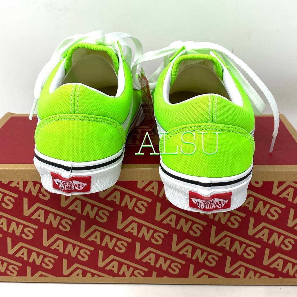 VANS Old Skool Neon Green Casual Canvas Shoes Women Size 6.5 Skate VN0A4U3BWT5 - Picture 9 of 12